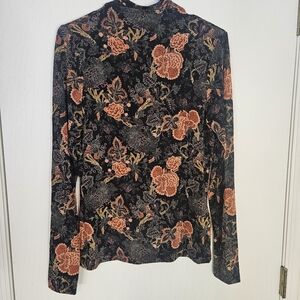Ulla Johnson Aurelia Funnel Neck Jersey Top-Night Lily Print